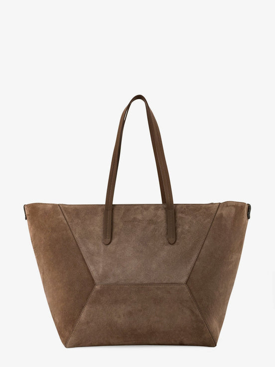 BC Duo suede shoulder bag with engraved logo