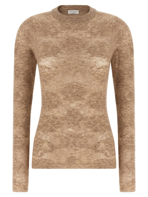 Beige 'Flower Lace' sweater