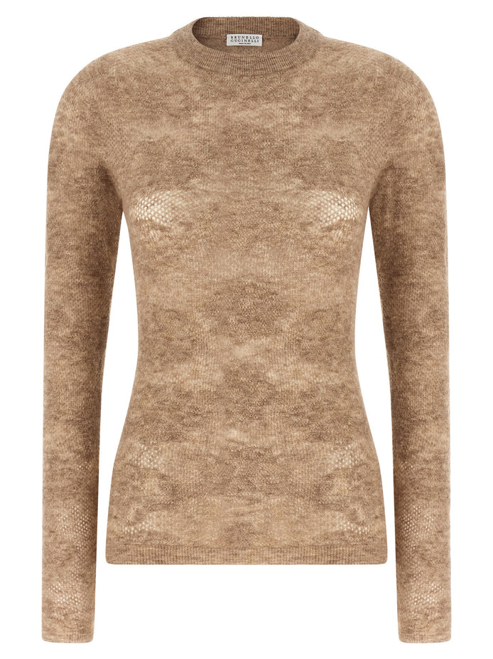 Beige 'Flower Lace' sweater