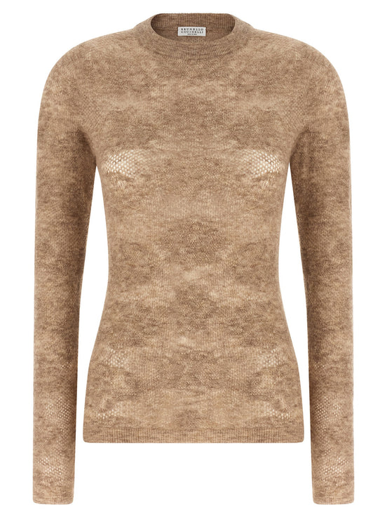Beige 'Flower Lace' sweater