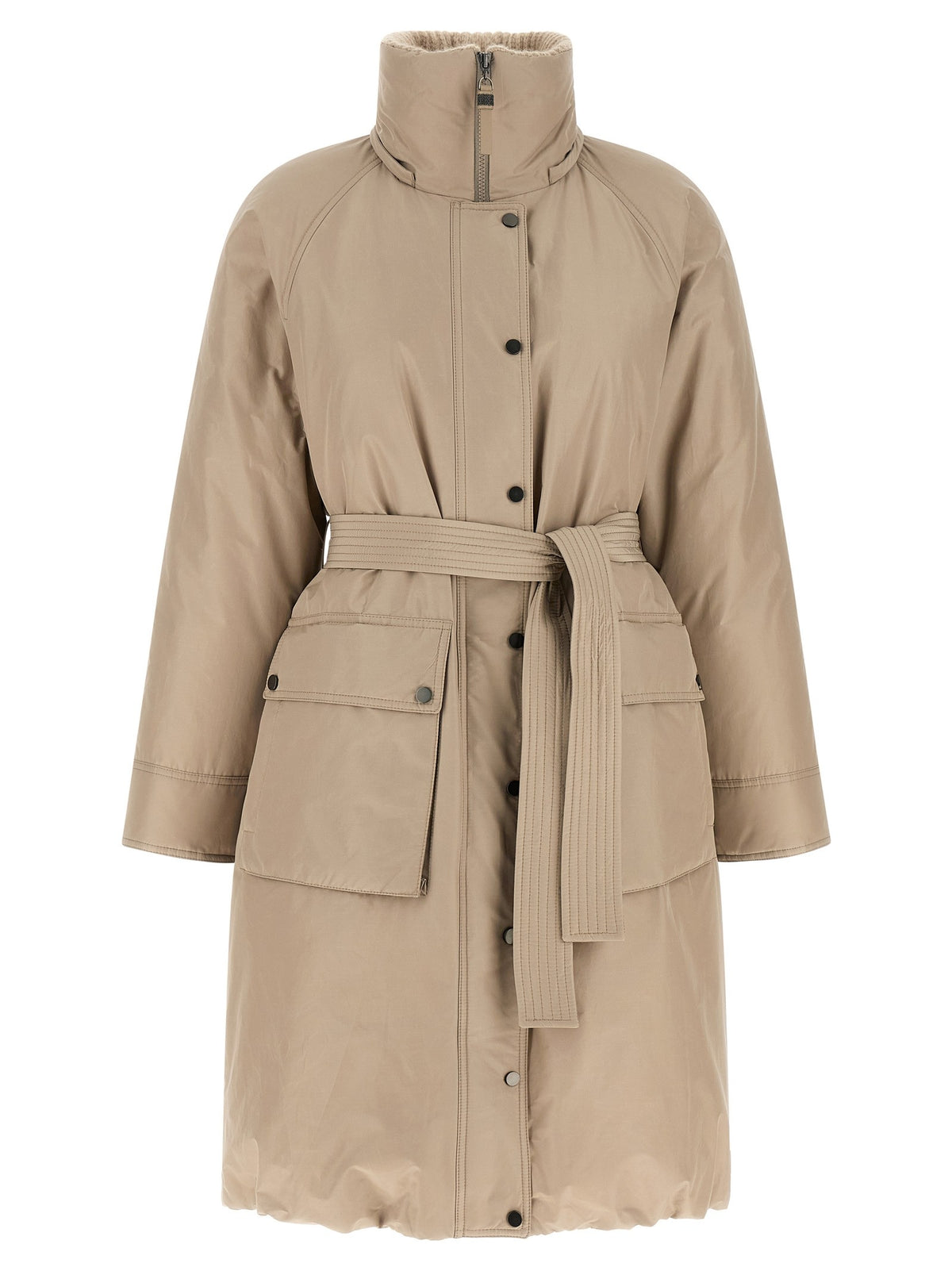 Brunello Cucinelli Beige long down jacket
