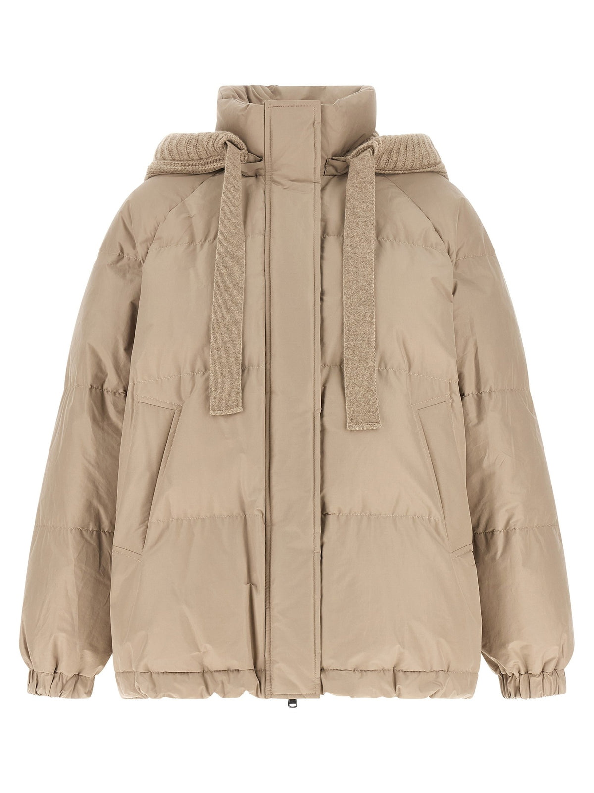 Beige taffeta down jacket