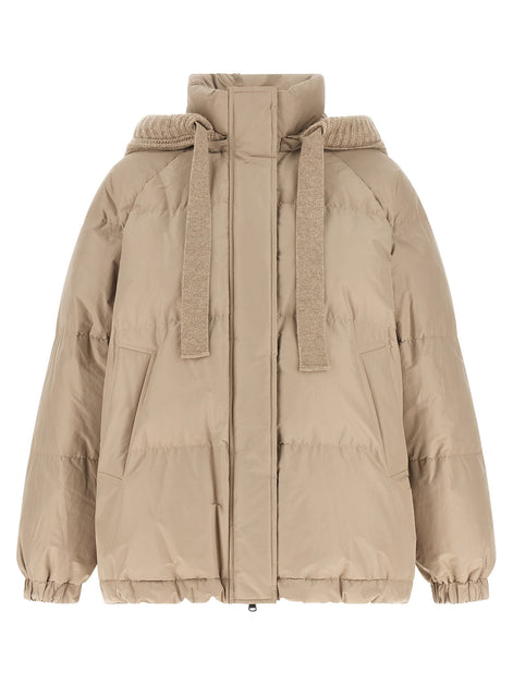 Beige taffeta down jacket