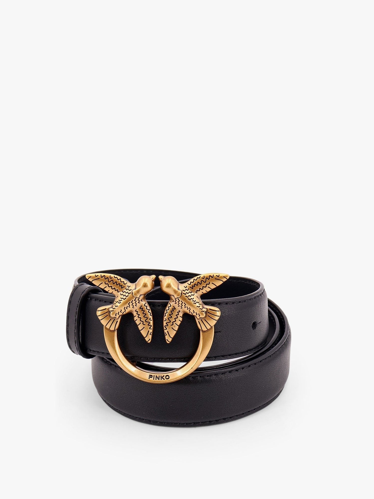 Berry leather belt