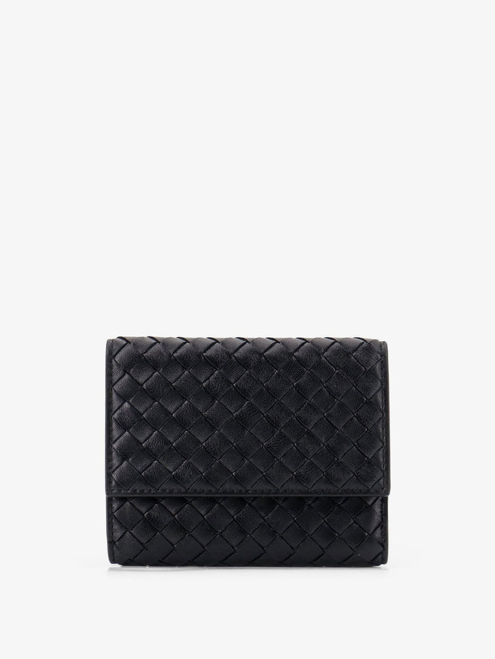 Bi-fold Intrecciato wallet with zip