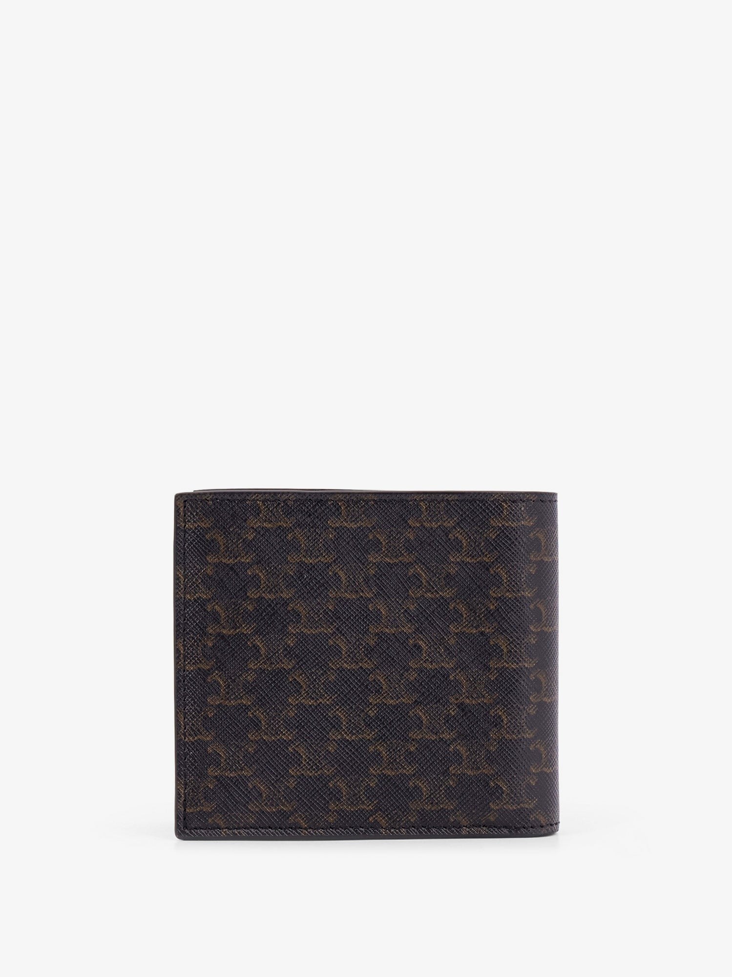 Celine Bifold Triomphe coated canvas and leather wallet