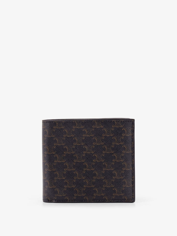 Bifold Triomphe coated canvas and leather wallet