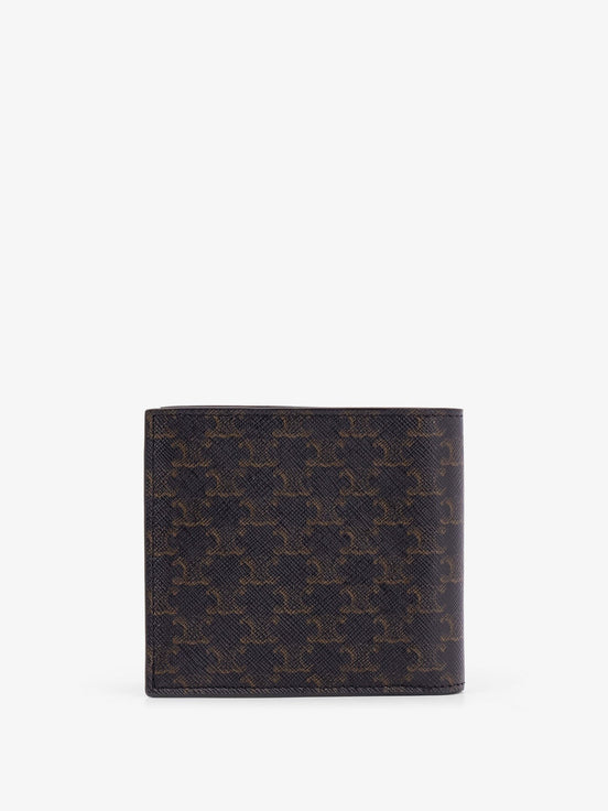 Celine Bifold Triomphe coated canvas and leather wallet