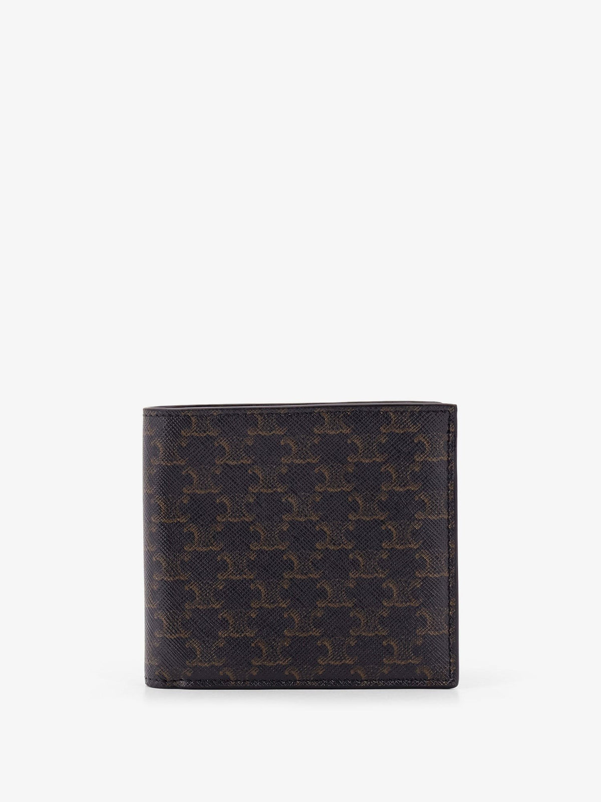 Bifold Triomphe coated canvas and leather wallet