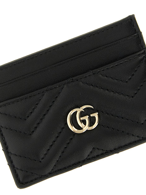 Gucci Black 'GG Marmont' card holder