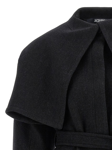 JACQUEMUS Black 'Le Caban Boléro' coat