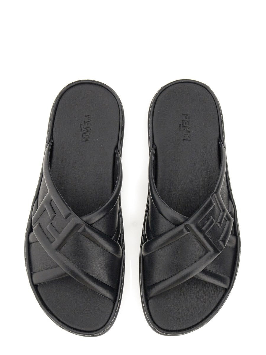 BLACK LEATHER SANDAL