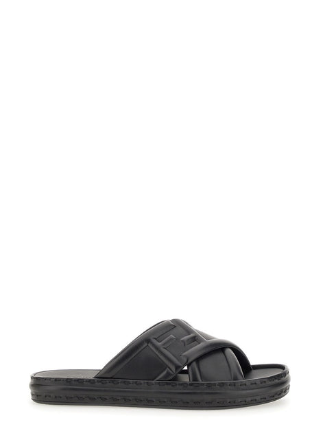 BLACK LEATHER SANDAL