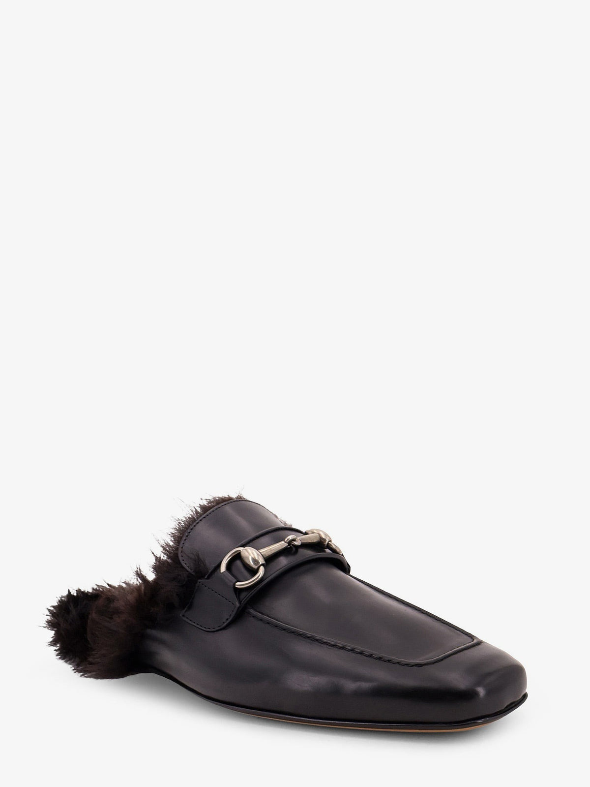 Gucci Black leather slipper with Horsebit