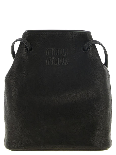 Black mini nappa leather crossbody bag