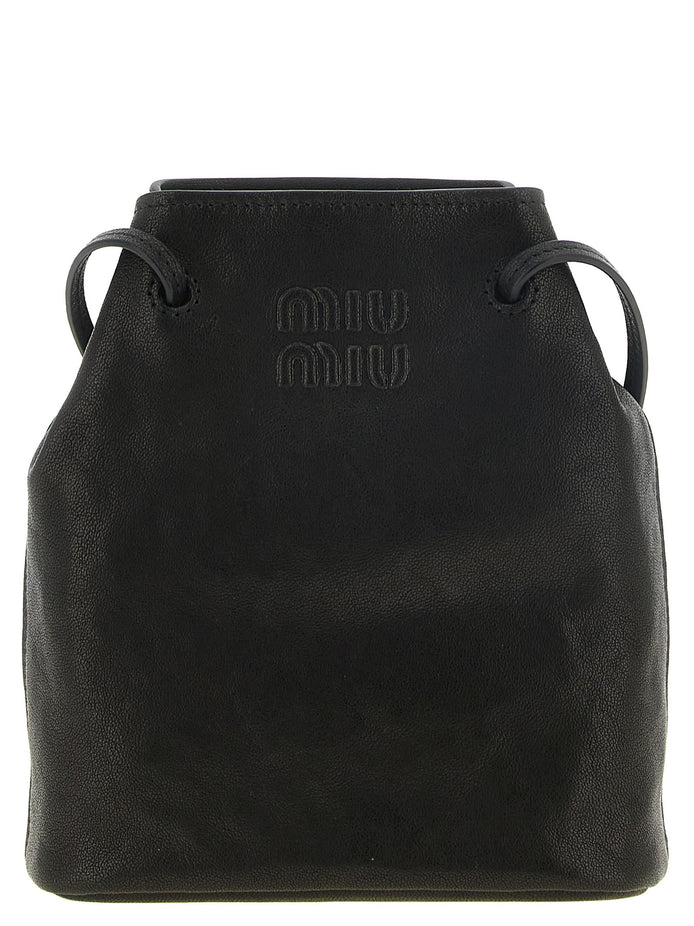 Black mini nappa leather crossbody bag