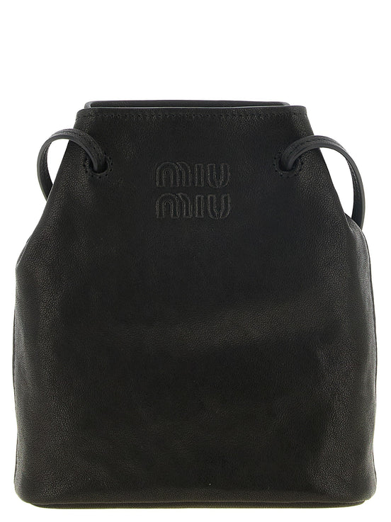 Black mini nappa leather crossbody bag