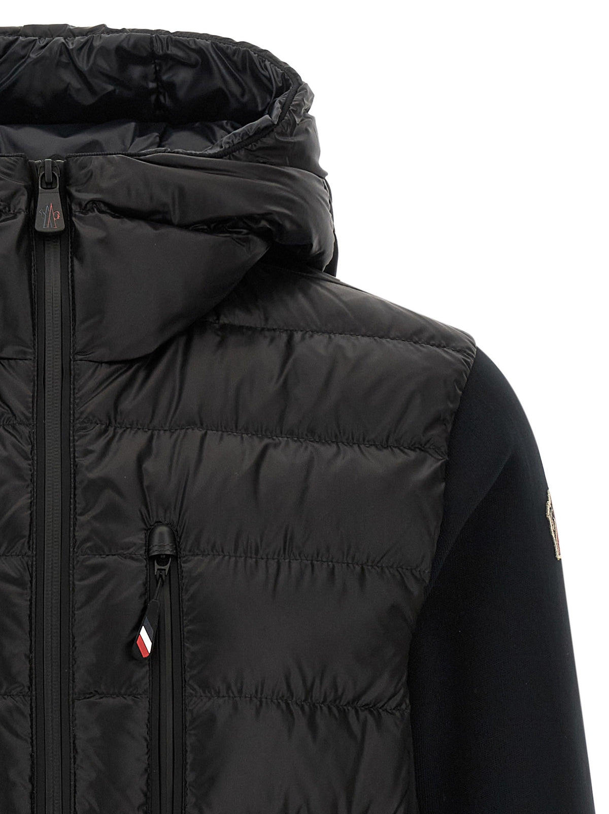 MONCLER GRENOBLE Black padded hoodie