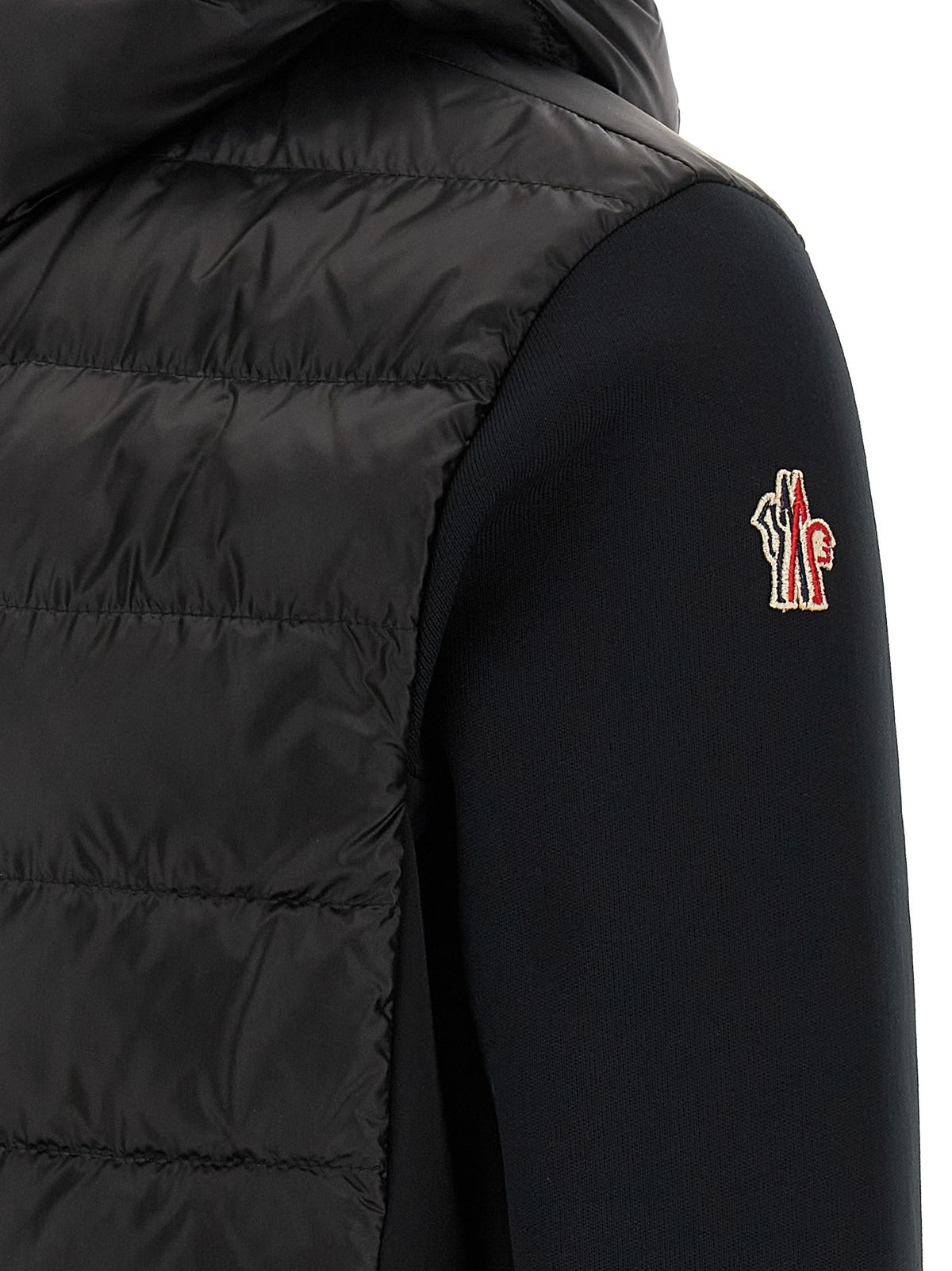 MONCLER GRENOBLE Black padded hoodie