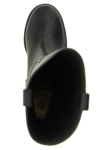Brunello Cucinelli Black Riding leather boots