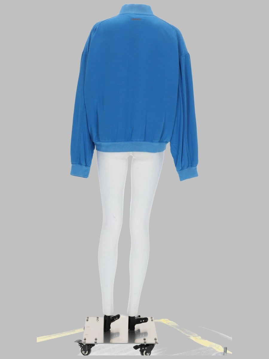 BLOUSON CON ZIP IN POPELINE DI SETA