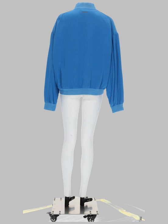 BLOUSON CON ZIP IN POPELINE DI SETA