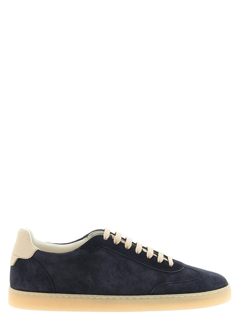 Blue suede sneakers