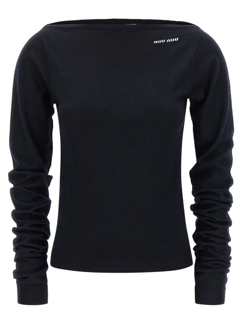 Boat neckline sweater