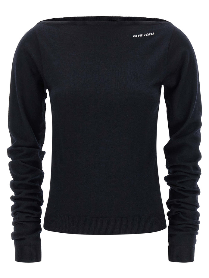 Boat neckline sweater