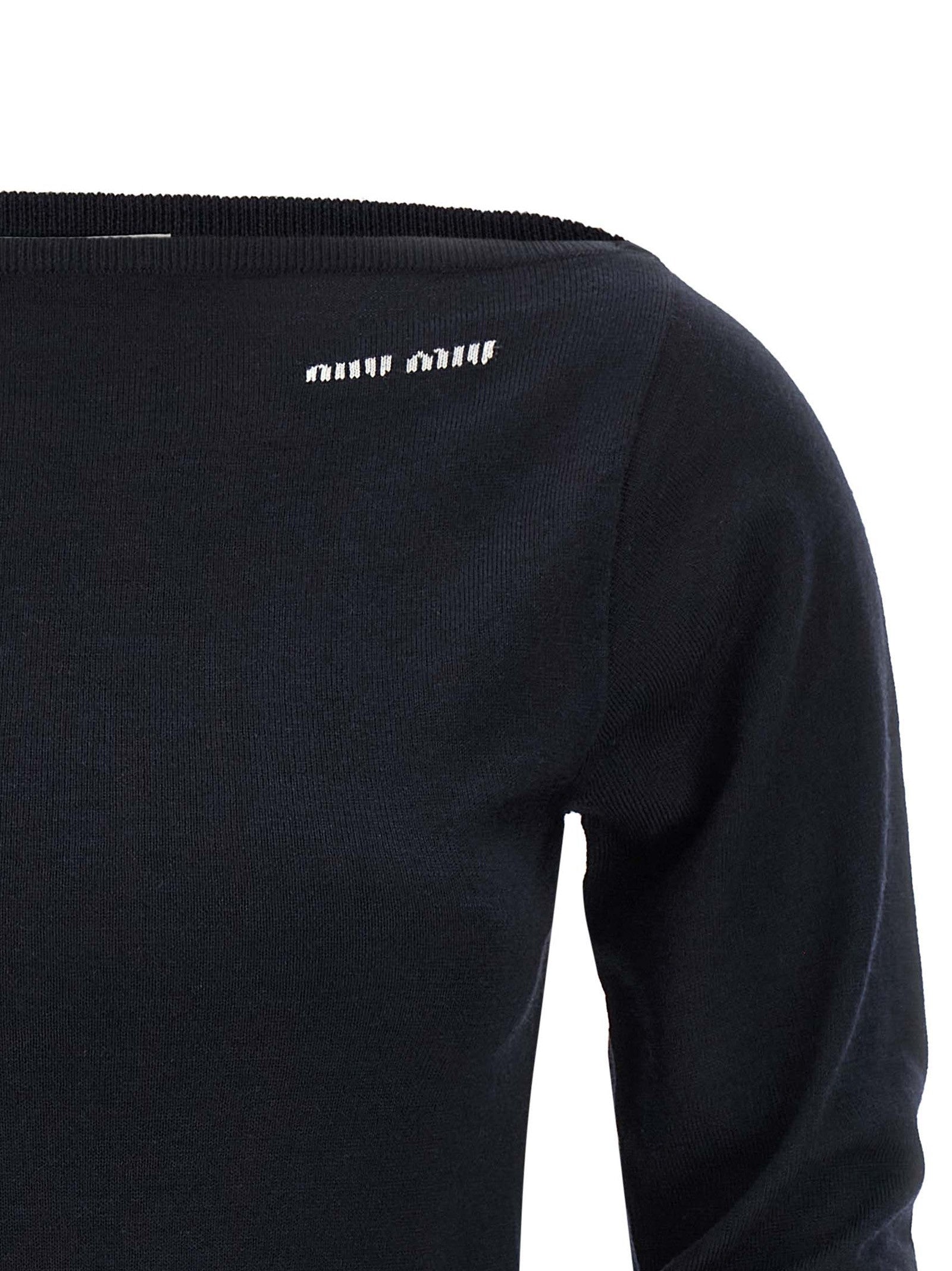 Boat neckline sweater