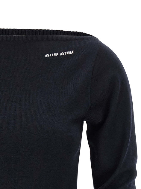 Boat neckline sweater