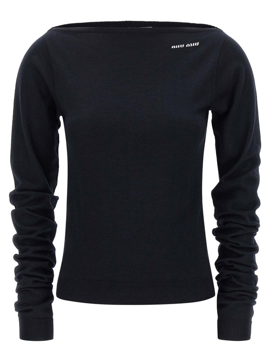 Boat neckline sweater
