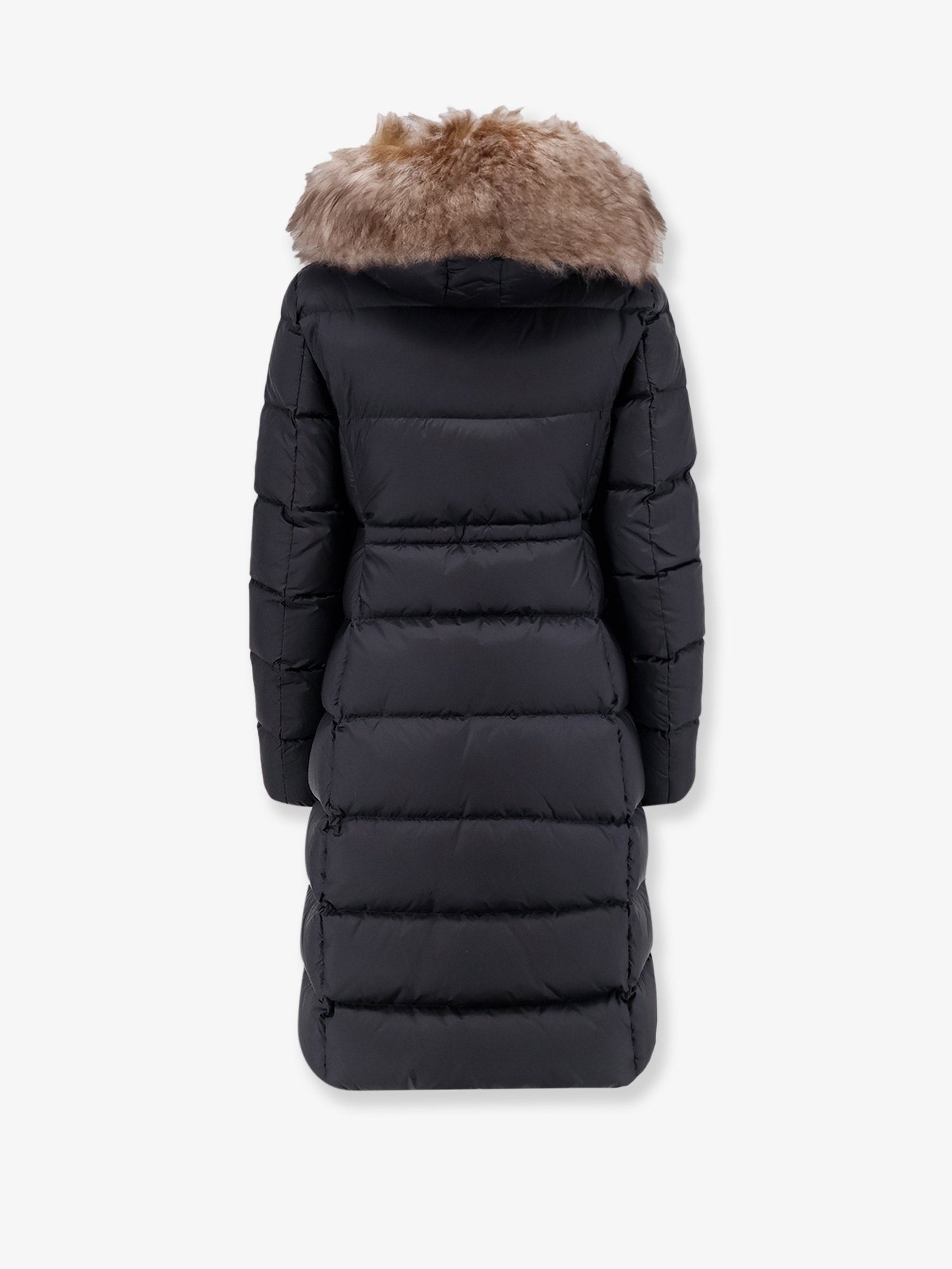 Boedic long down jacket with fur detail