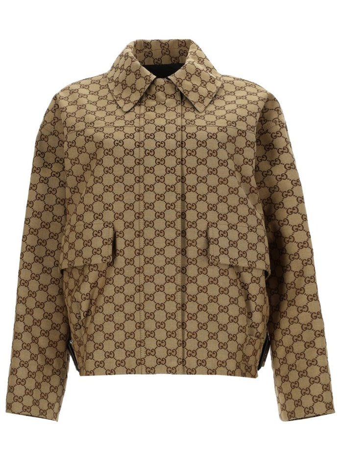 BOMBER JACKET WITH "GG" TEXTURE