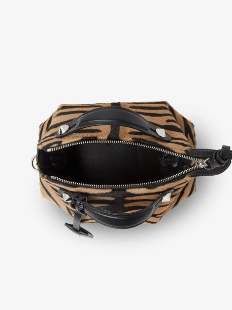 Fendi Boston handbag with tiger print in pony skin