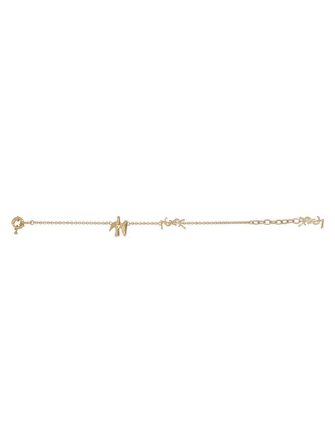 Saint Laurent Bracciale A Catena Con Cassandre E Colomba