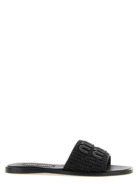 Braided slides with logo