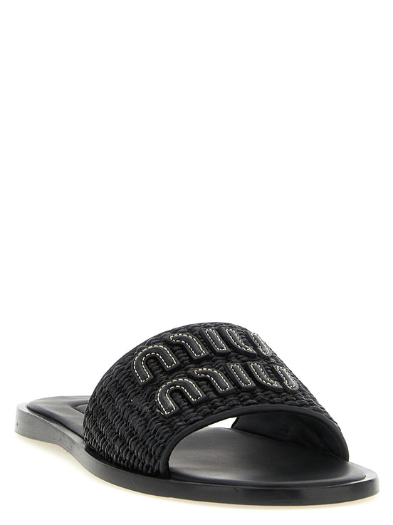 Braided slides with logo