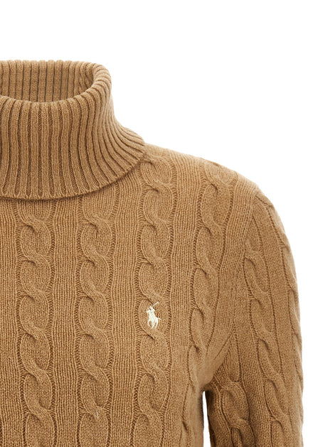 Braided turtleneck sweater