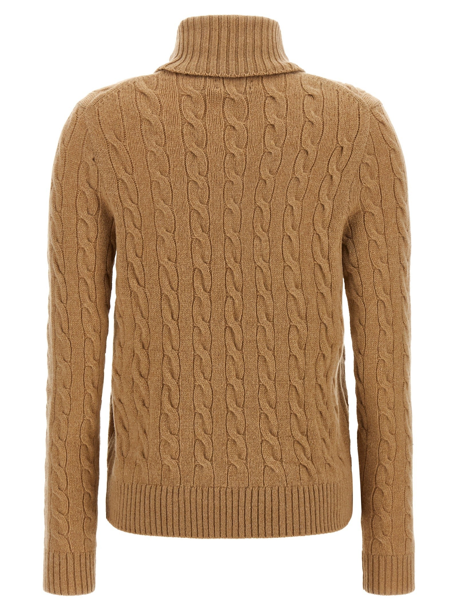 Braided turtleneck sweater
