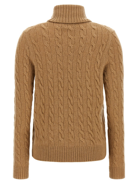 Braided turtleneck sweater
