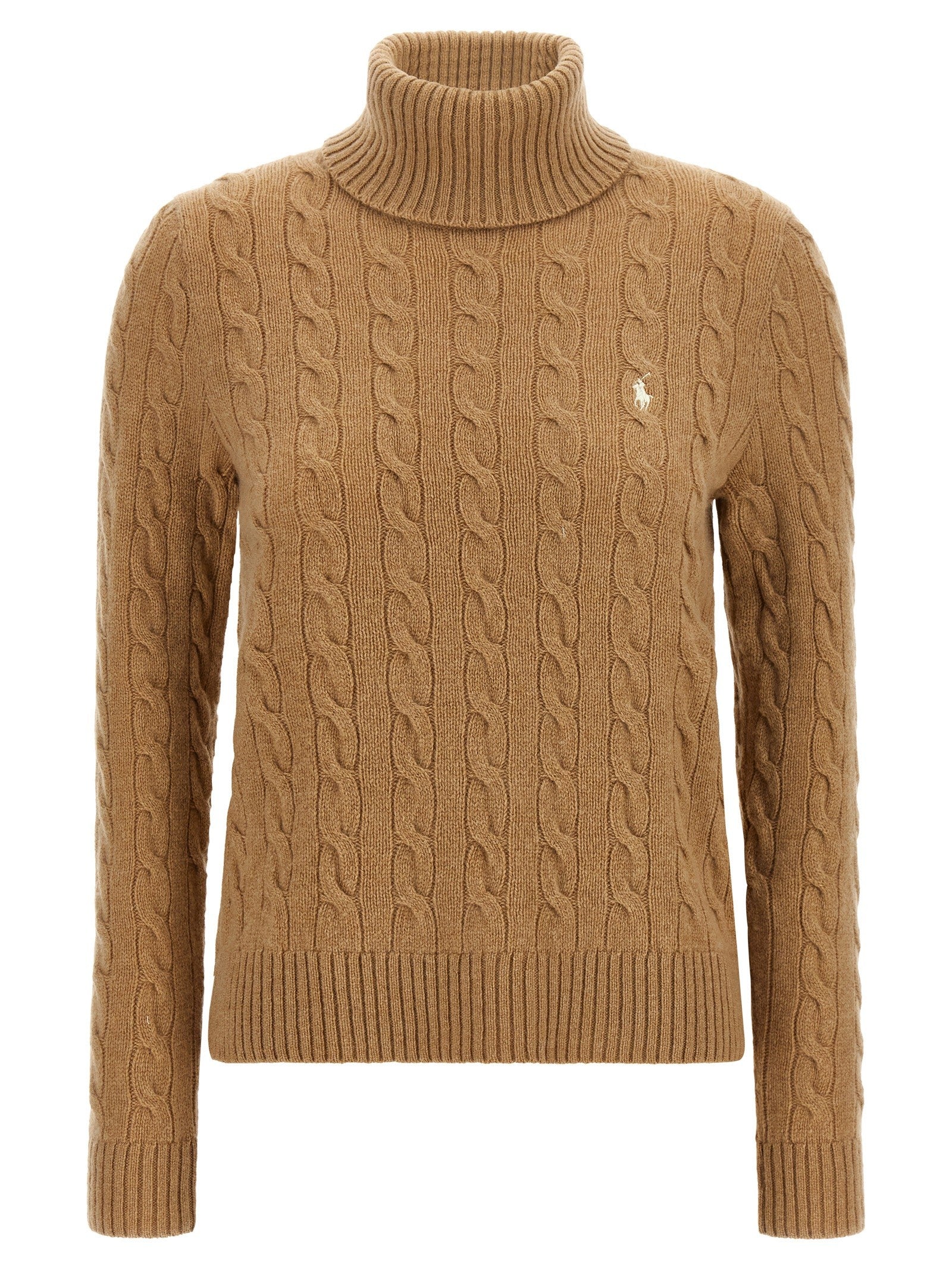 Braided turtleneck sweater