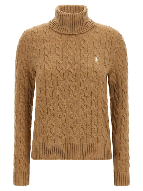 Braided turtleneck sweater