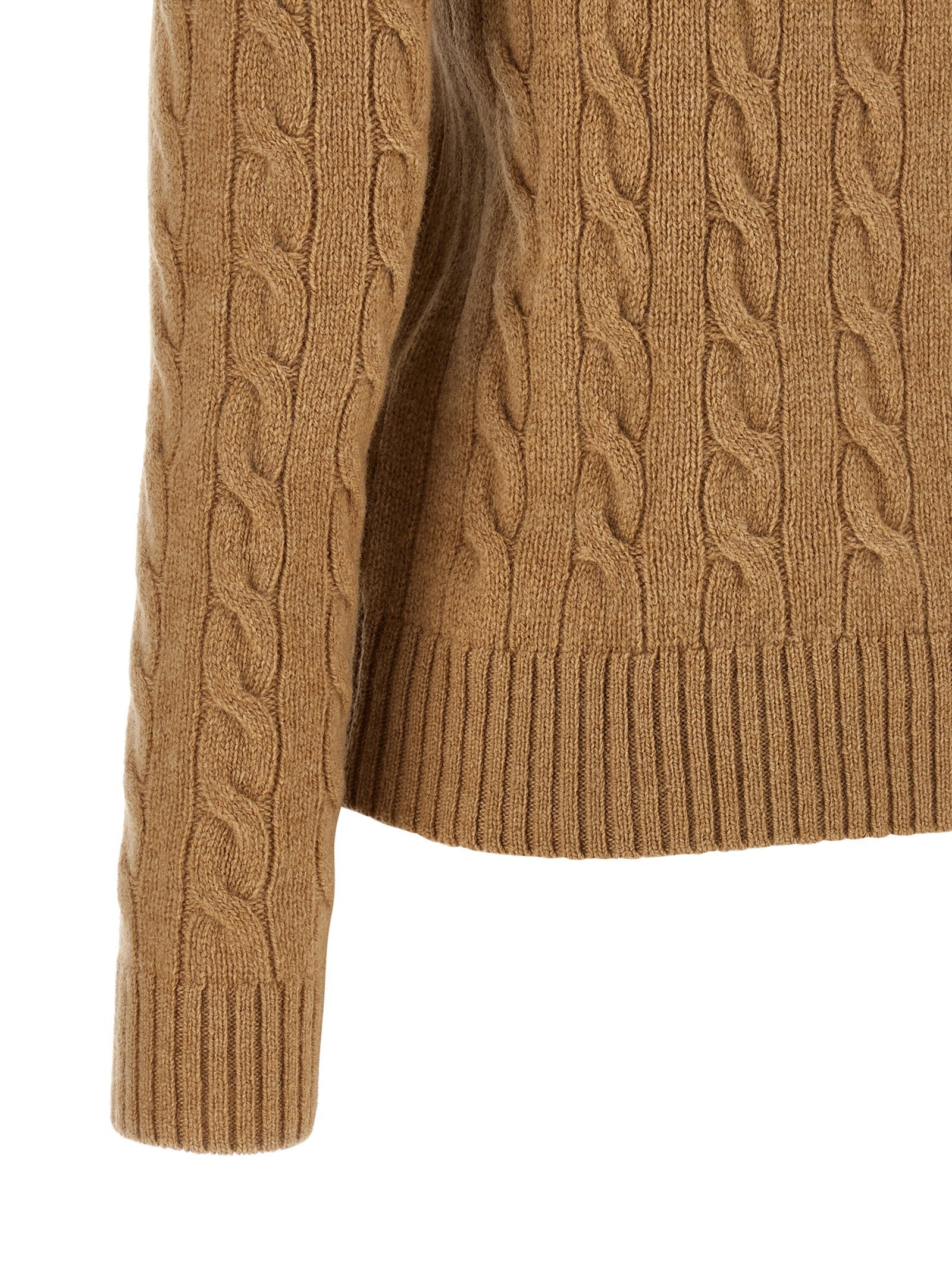 Braided turtleneck sweater