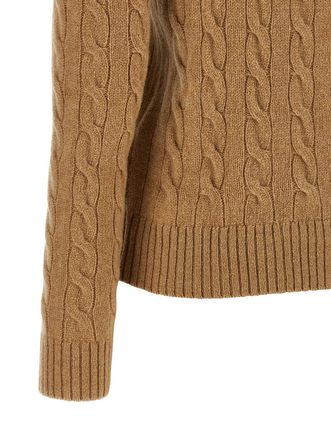 Braided turtleneck sweater