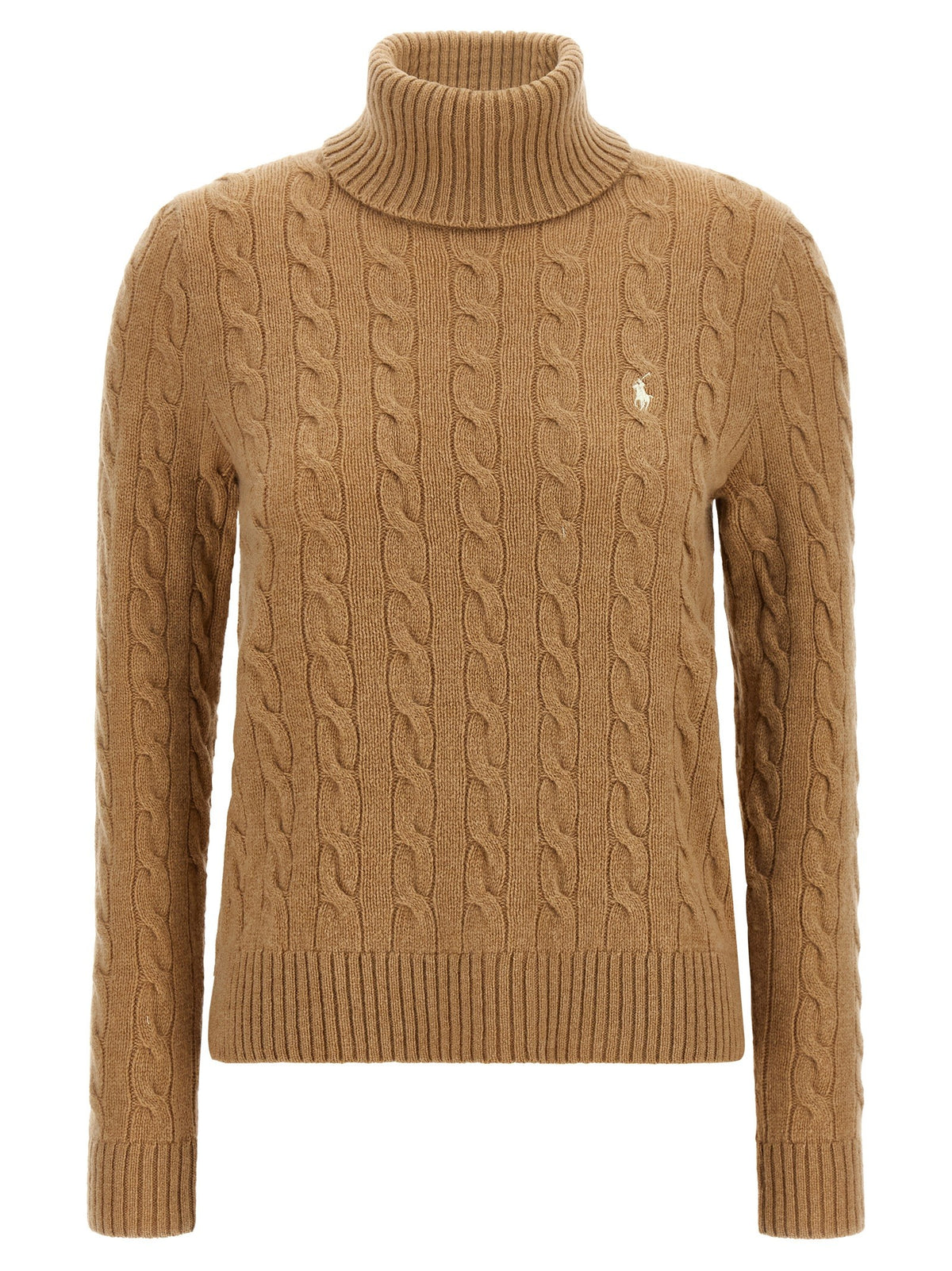 Braided turtleneck sweater
