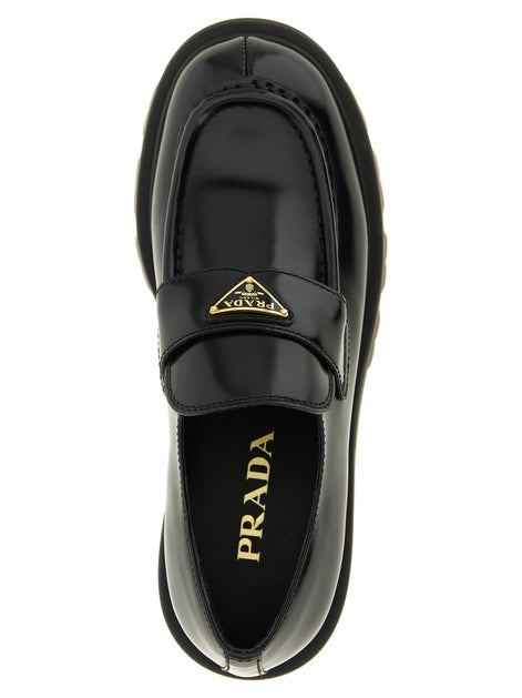 Brushed leather loafers