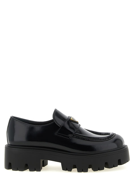 Brushed leather loafers