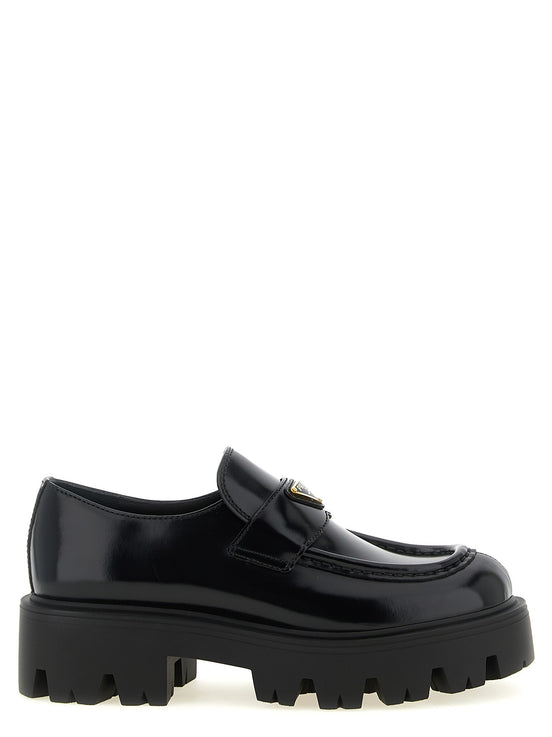 Brushed leather loafers