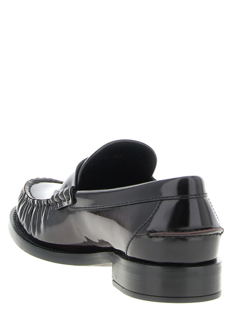 Brushed leather loafers